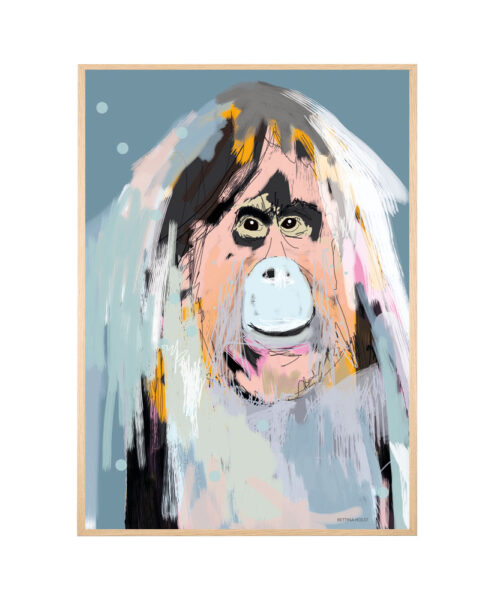 Plakat Orangutang - blå