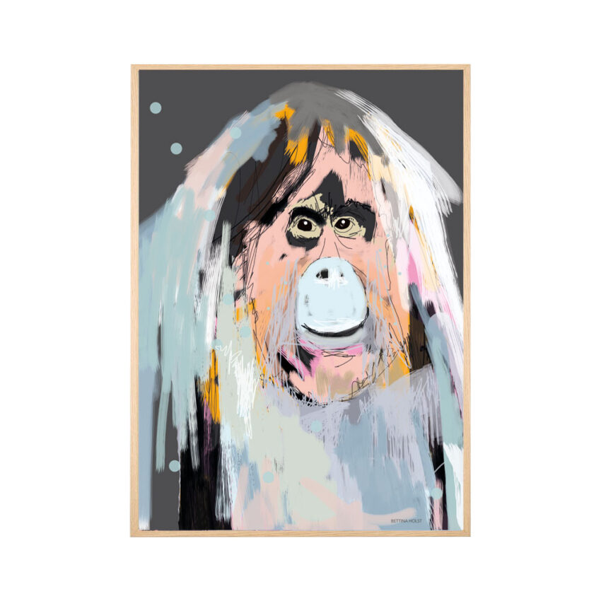 Plakat Orangutang - mørkegrå