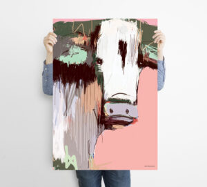 Plakat abstrakt ko - lyserød